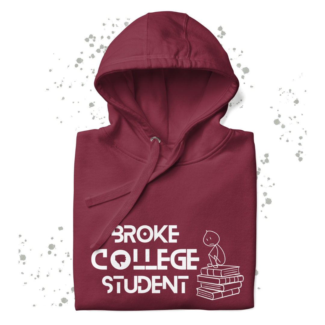 Broke College Student 📚 Drawstring Pull-over Hoodie