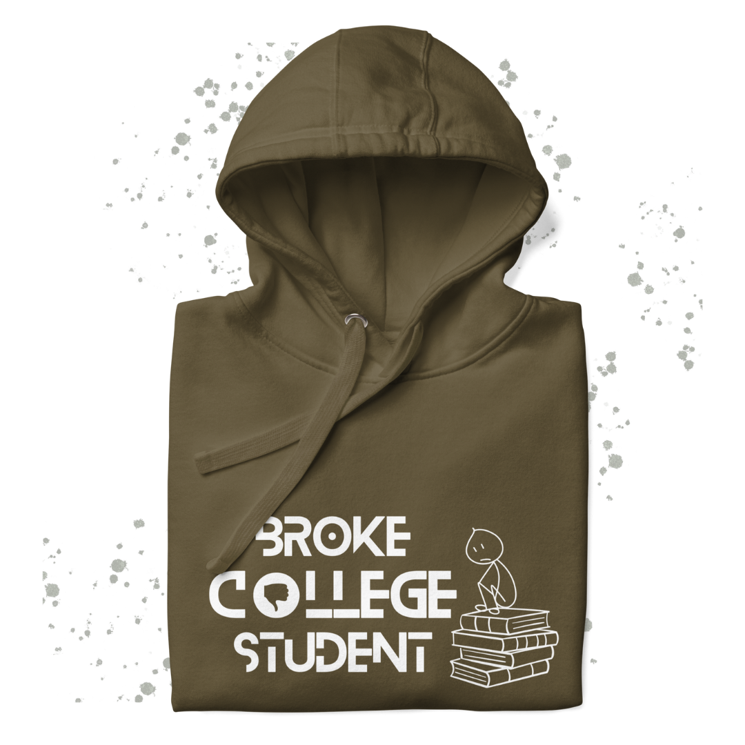 Broke College Student 📚 Drawstring Pull-over Hoodie