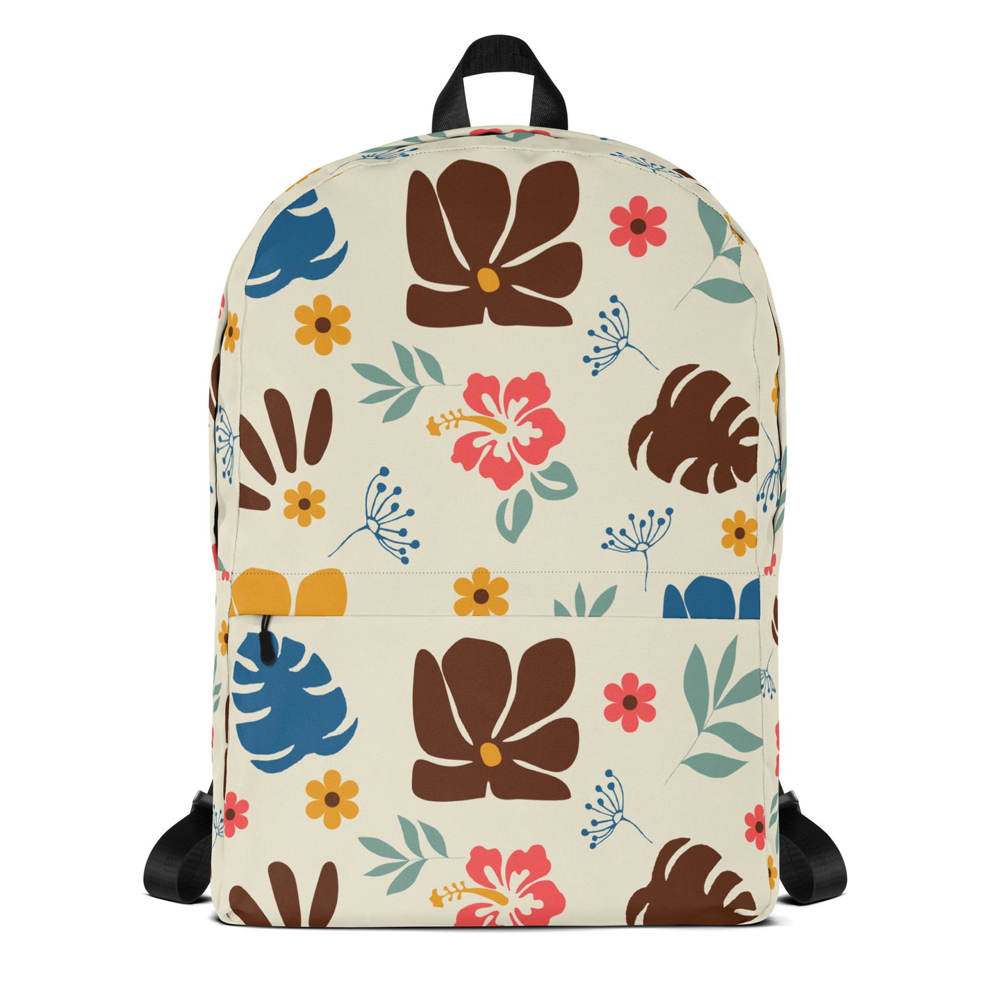 Apricot White Abstract Backpack