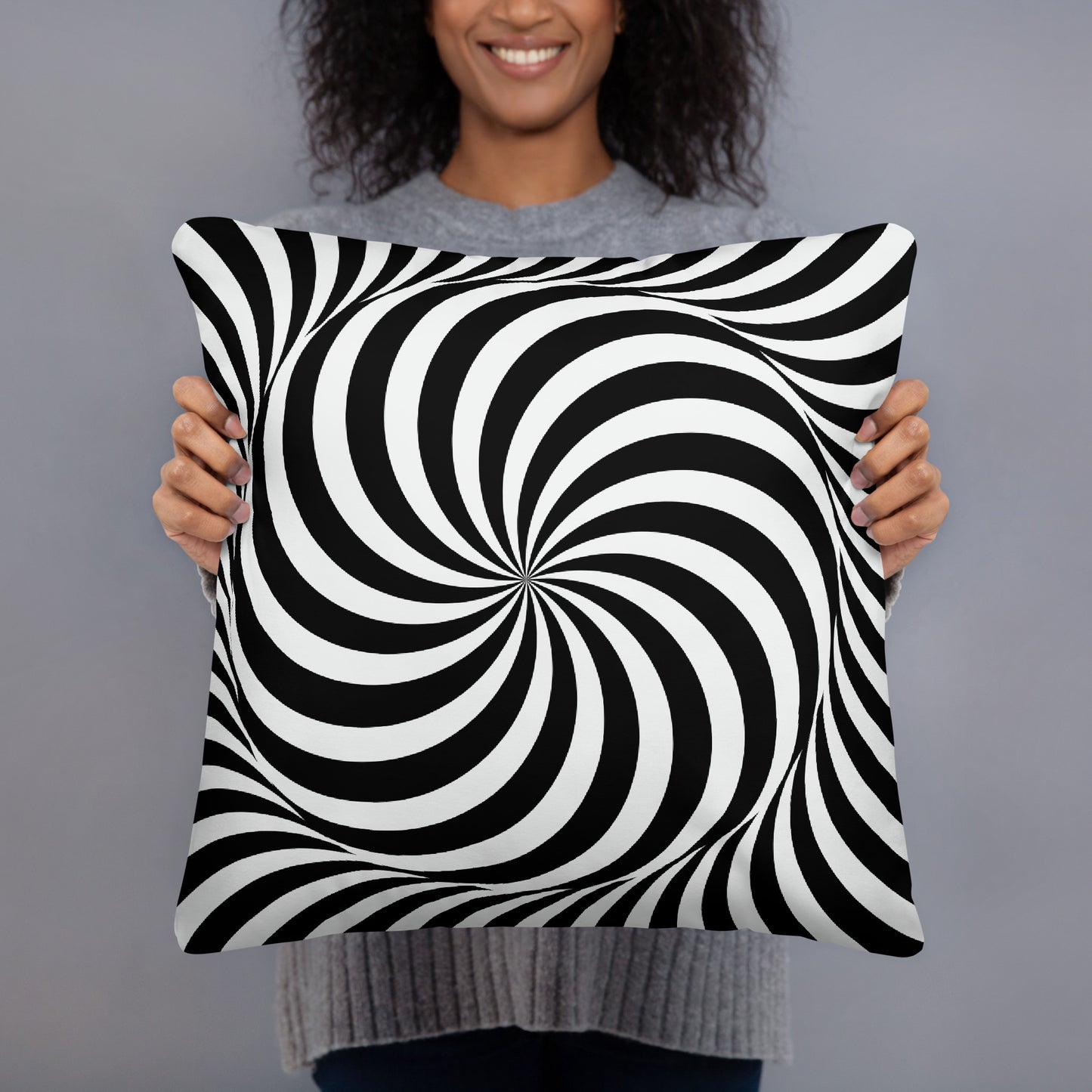 Black/White Striped Pillow