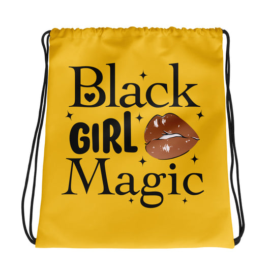 Black Girl Magic Drawstring Bag