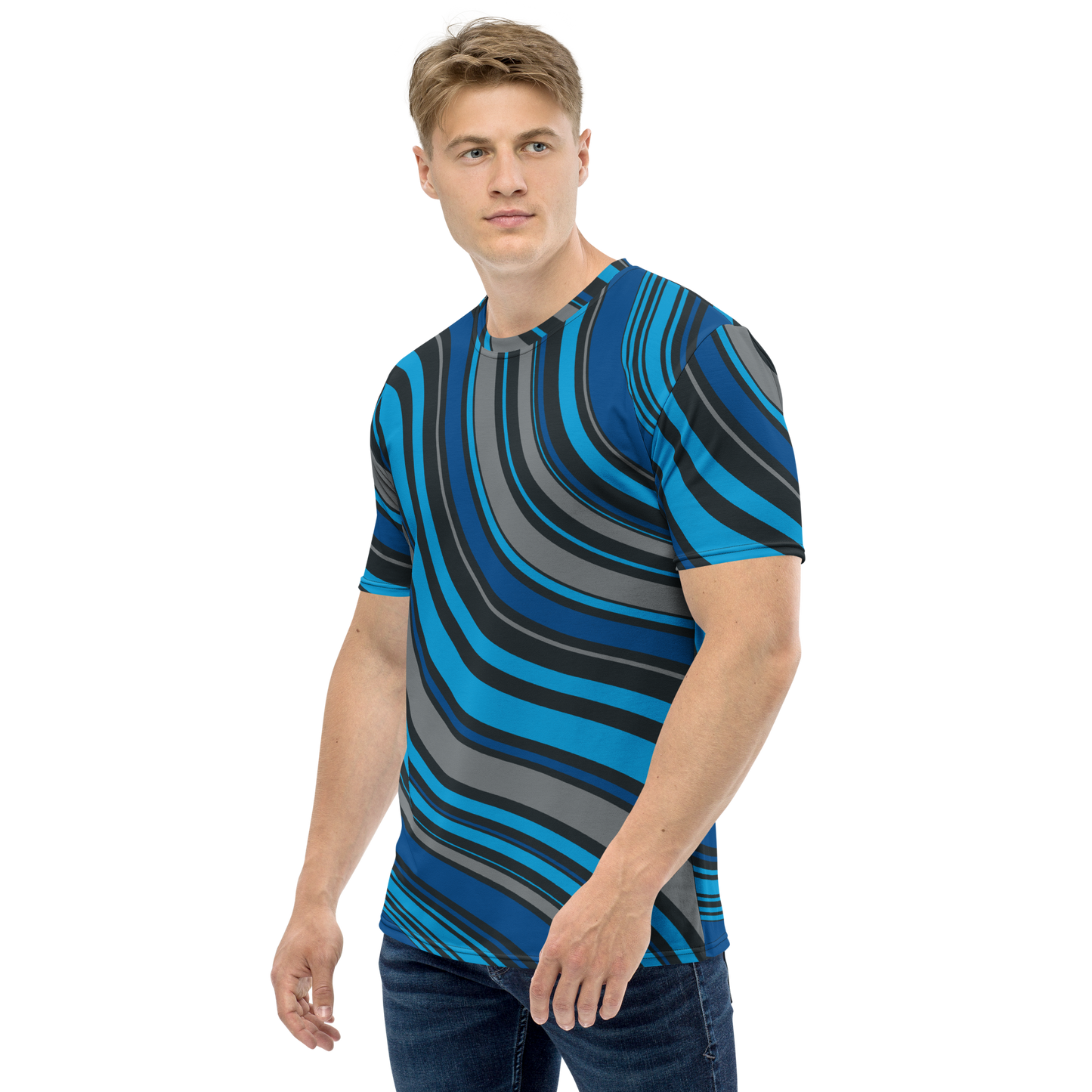 Blue Curve Stripe T-shirt