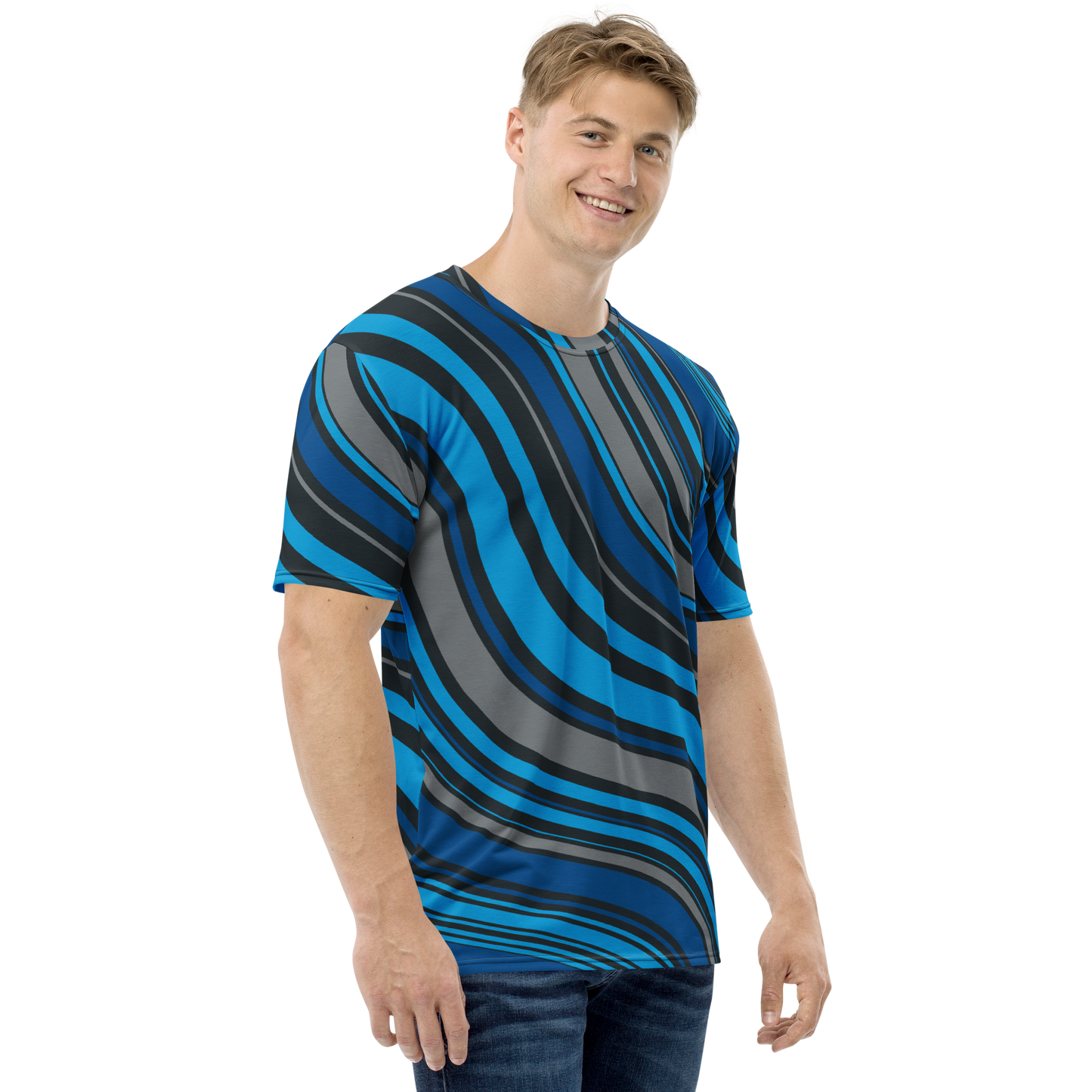 Blue Curve Stripe T-shirt