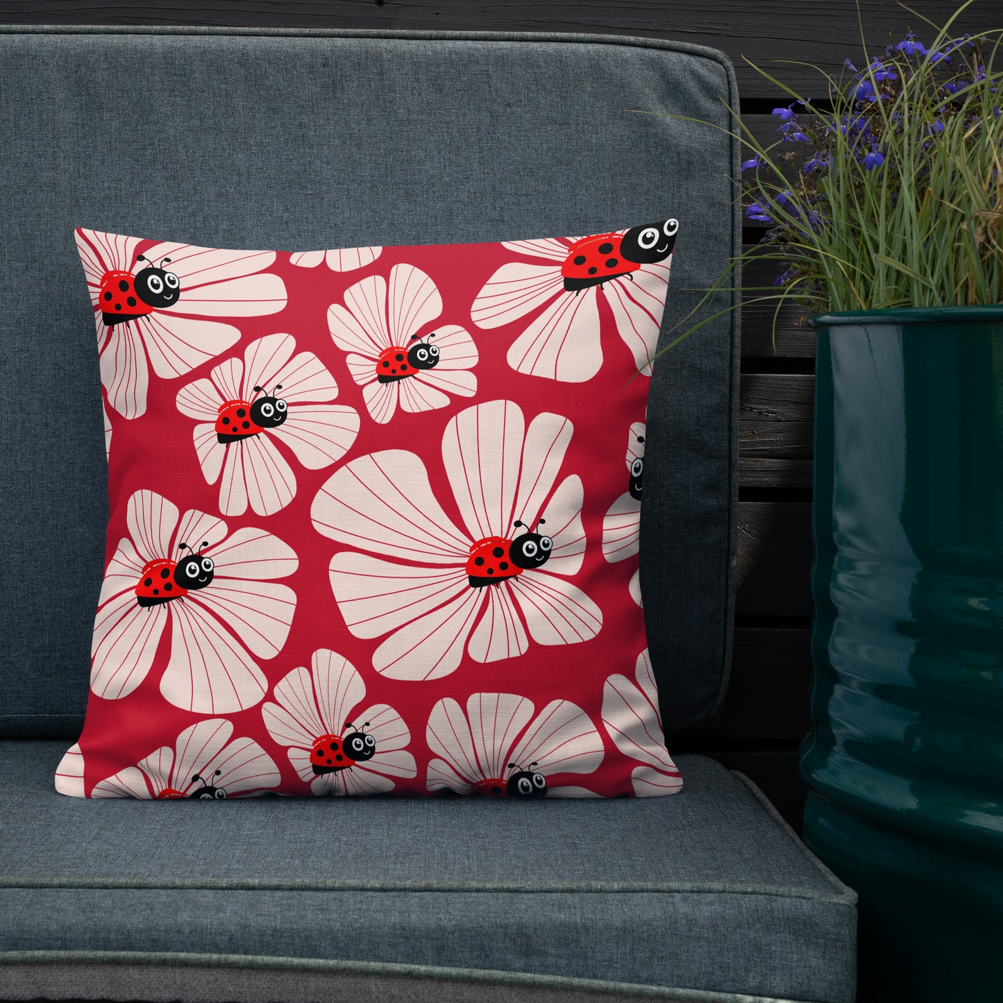 Decorative Ladybug Throw Pillow