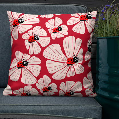 Decorative Ladybug Throw Pillow