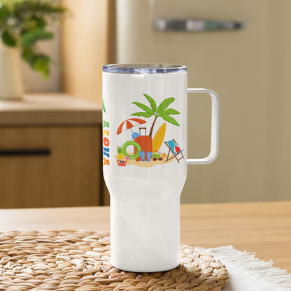 Aloha Stainless Steel Travel Mug with Handle