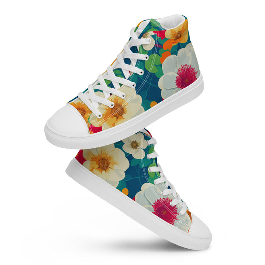 Floral Women's High Top Canvas Shoes