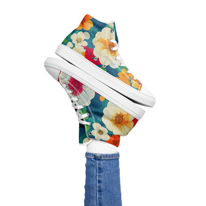 Floral Women's High Top Canvas Shoes