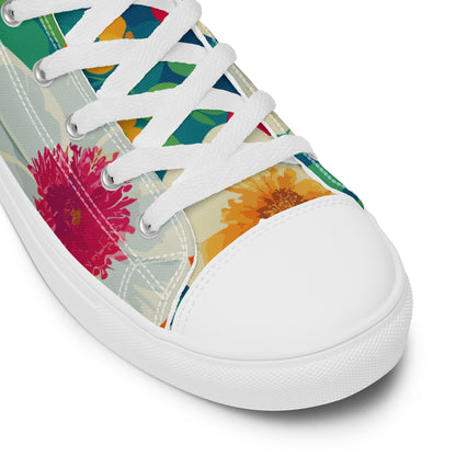 Floral Women's High Top Canvas Shoes