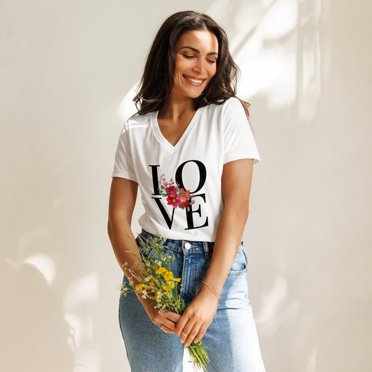 LOVE Relaxed V-neck Women's T-shirt