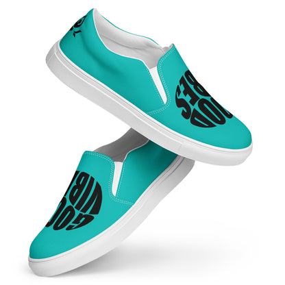 Iris Blue Women's Slip-on Canvas Shoes